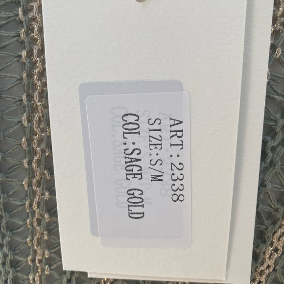 Floris Lurex Crochet Knit Maxi Dress NWT in Sage Gold Metallic Made in Italy - Picture 13 of 15